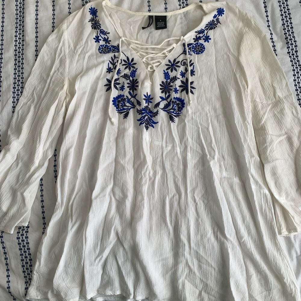 Bohemian White Blouse 🦋